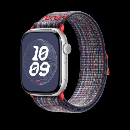 Apple 46mm Blue/Red Nike Sport Loop - MXU43AM/A (2024)