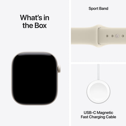 Apple Watch Series 12 GPS + Cellular 46mm Pearl White Ceramic Case with Sand Sport Band - S/M - MJH14LS/A (2026)