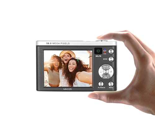 Minolta MNB5Z 48 MP / 5K Ultra HD Dual Lens Digital Camera w/5x Optical Zoom (Black)