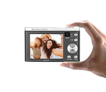 Minolta MNB5Z 48 MP / 5K Ultra HD Dual Lens Digital Camera w/5x Optical Zoom (Black)