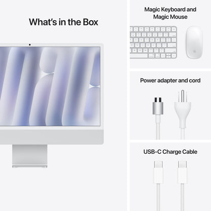 (Open Box) Apple 24-inch iMac with Retina 4.5K display: M4 chip w 8C CPU / 8C GPU, 256GB SSD, 16GB Memory - Silver - MWUC3LL/A (Fall 2024)