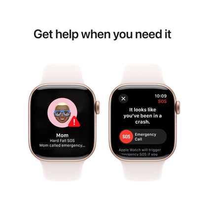 (Open Box) Apple Watch Series 10 GPS 42mm Rose Gold Aluminum Case with Light Blush Sport Band - M/L - MWWJ3LW/A (2024)