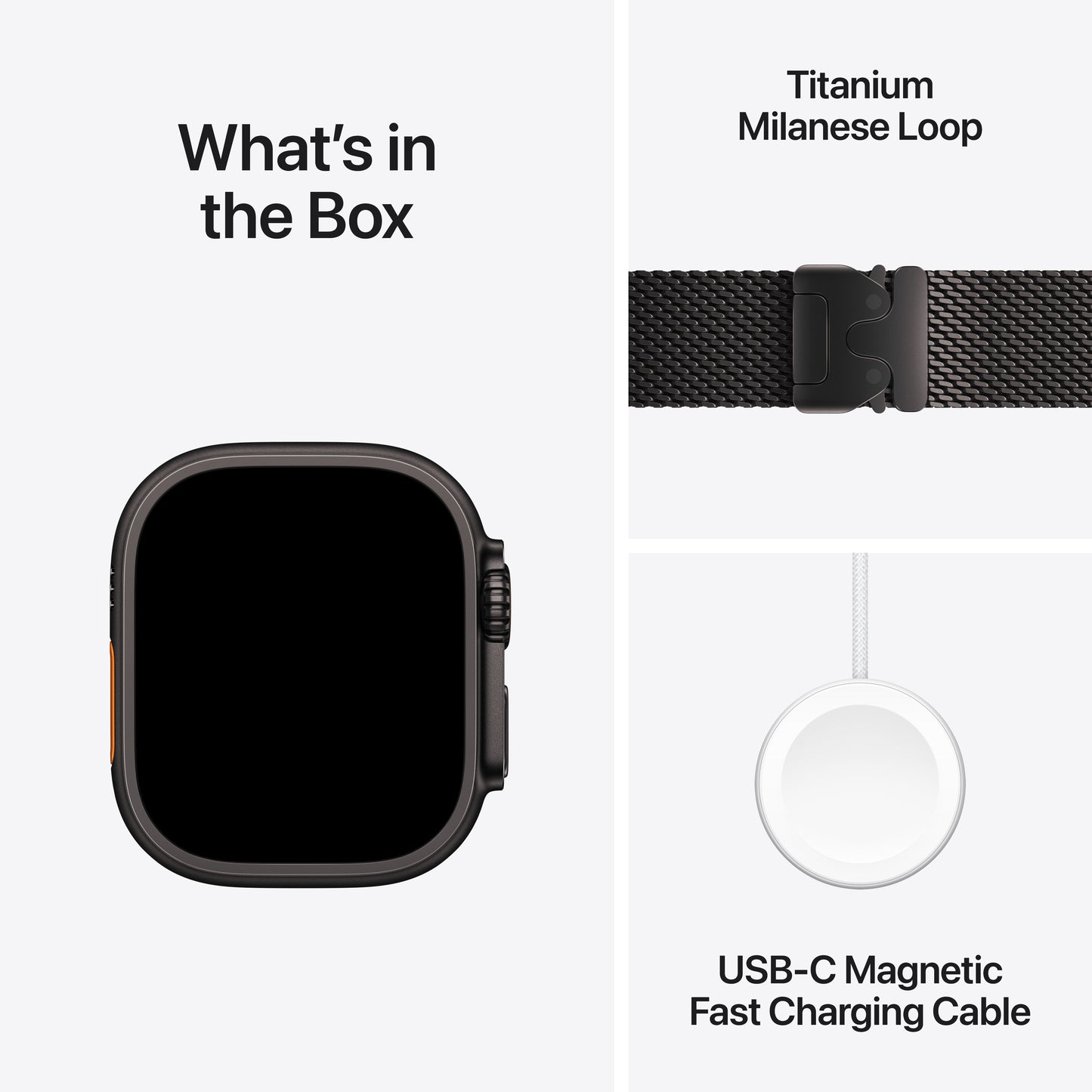 Apple Watch Ultra 2 GPS + Cellular 49mm Black Titanium Case with Black Titanium Milanese Loop - Medium - MX5U3LW/A (2024)