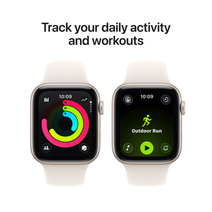 (Open Box) Apple Watch SE 3 GPS + Cellular 44mm Starlight Aluminum Case with Starlight Sport Band - M/L - MEPF4LW/A - (Fall 2025)