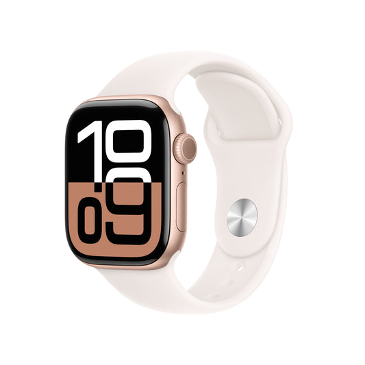 Apple Watch Series 10 GPS 42mm Rose Gold Aluminum Case with Light Blush Sport Band - S/M - MWWH3LW/A (2024)