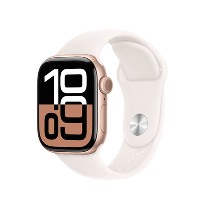 Apple Watch Series 10 GPS 42mm Rose Gold Aluminum Case with Light Blush Sport Band - M/L - MWWJ3LW/A (2024)