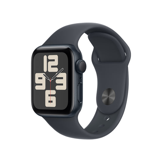 Apple Watch SE GPS 40mm Midnight Aluminum Case with Midnight Sport Band - M/L - MXE93LL/A (2024)