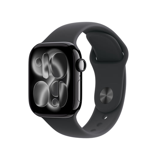Apple Watch Series 11 GPS + Cellular 42mm Jet Black Aluminum Case with Black Sport Band - S/M - MF834LW/A - (Fall 2025)