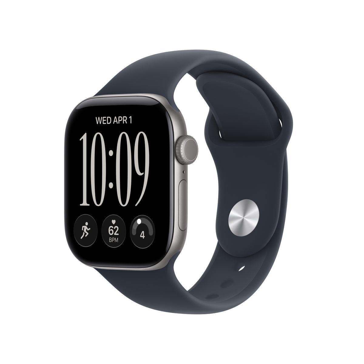 Apple Watch Series 12 GPS 42mm Space Gray Aluminum Case with Navy Blue Sport Band - M/L - MJE94LS/A (2026)