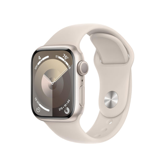 (Open Box) Apple Watch Series 9 GPS 41mm Starlight Aluminum Case with Starlight Sport Band - S/M (2023)