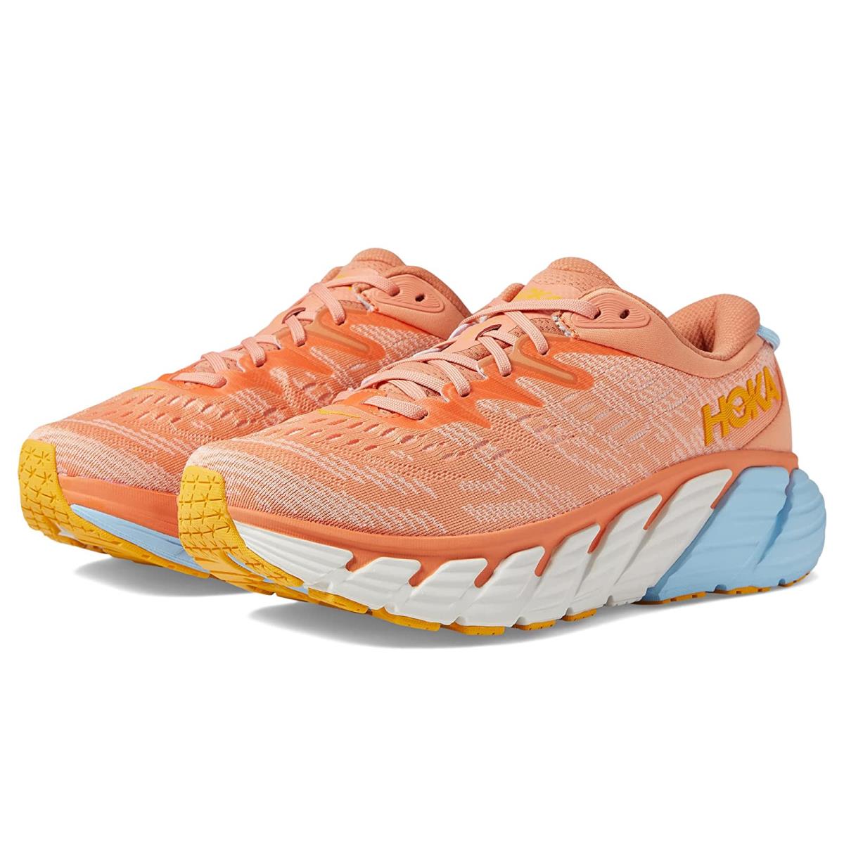 (Open Box) Hoka Gaviota 4 Women's Everyday Running Shoe - Shell Coral / Peach Parfait - Size 11