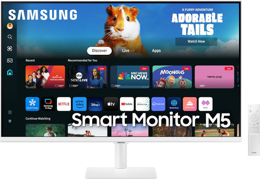 Samsung 32-in M5 M50D Smart LED Computer Monitor - LS32DM501ENXZA - White