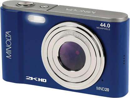 Minolta MND20 44 MP / 2.7K Quad HD Digital Camera (Blue)