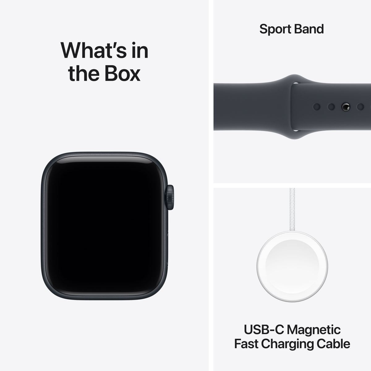 (Open Box) Apple Watch SE 3 GPS 44mm Midnight Aluminum Case with Midnight Sport Band - M/L - MEHQ4LW/A - (Fall 2025)