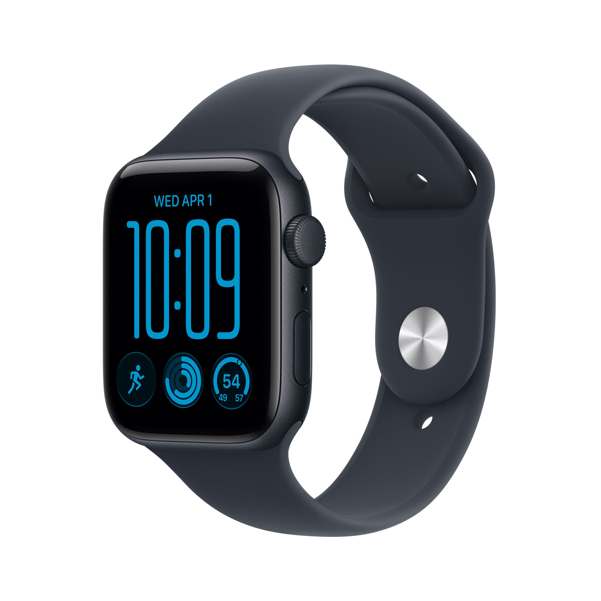 Apple Watch SE 3 GPS 44mm Midnight Aluminum Case with Navy Blue Sport Band - M/L - MJL94LW/A (2026)