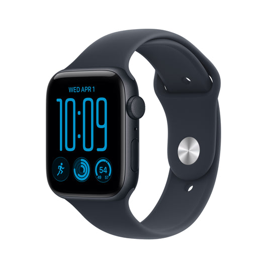 Apple Watch SE 3 GPS 44mm Midnight Aluminum Case with Navy Blue Sport Band - M/L - MJL94LW/A (2026)