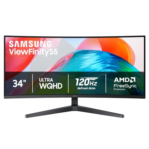Samsung 34-in Computer Monitor - WQHD, Curved, 120Hz, 1HDMI, 1DP, Simple Stand - LS34H550GANXZA (2026)