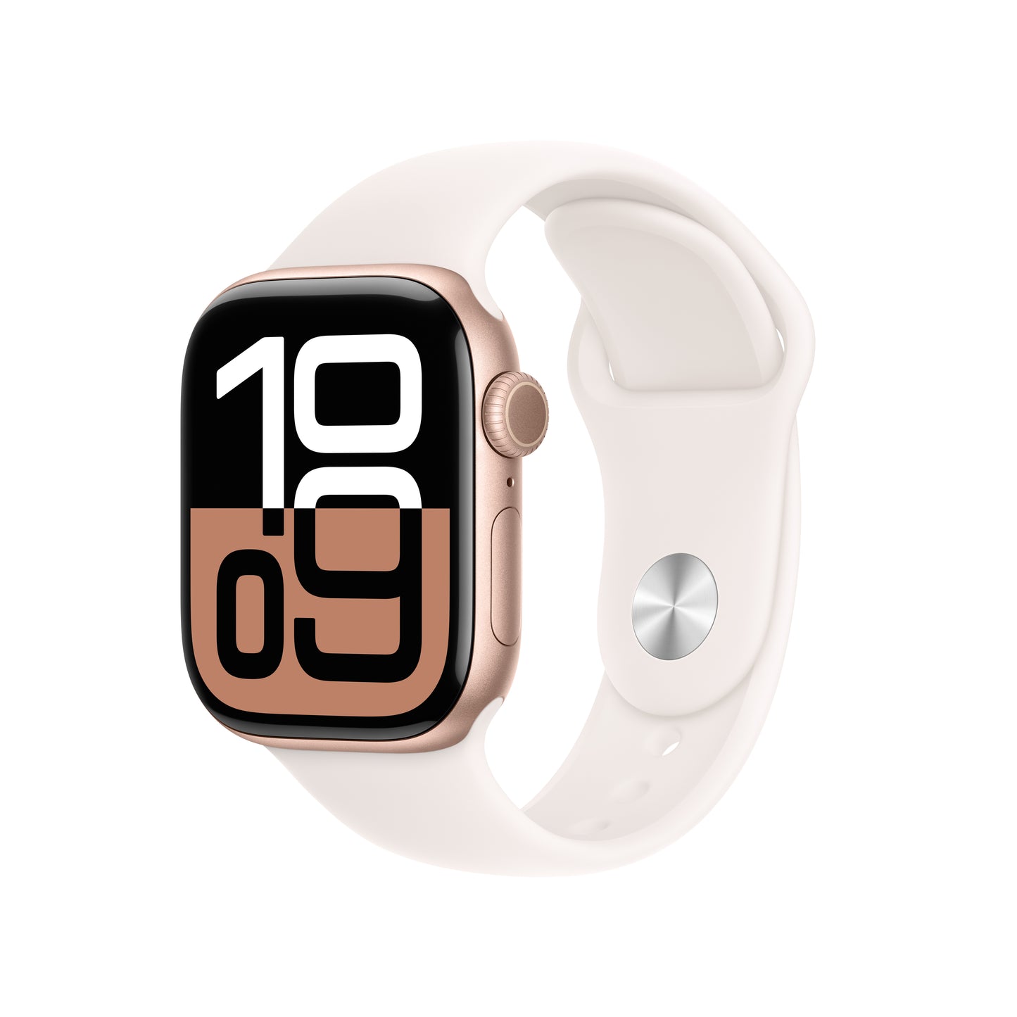 (Open Box) Apple Watch Series 10 GPS 42mm Rose Gold Aluminum Case with Light Blush Sport Band - M/L - MWWJ3LW/A (2024)