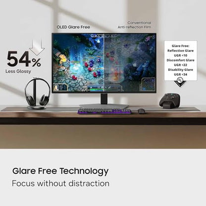 Samsung 27-in Computer Monitor - QD-OLED, UHD, 240Hz, DP 2.1, USB-C, Black Design, HAS - LS27HG802SNXZA (2026)