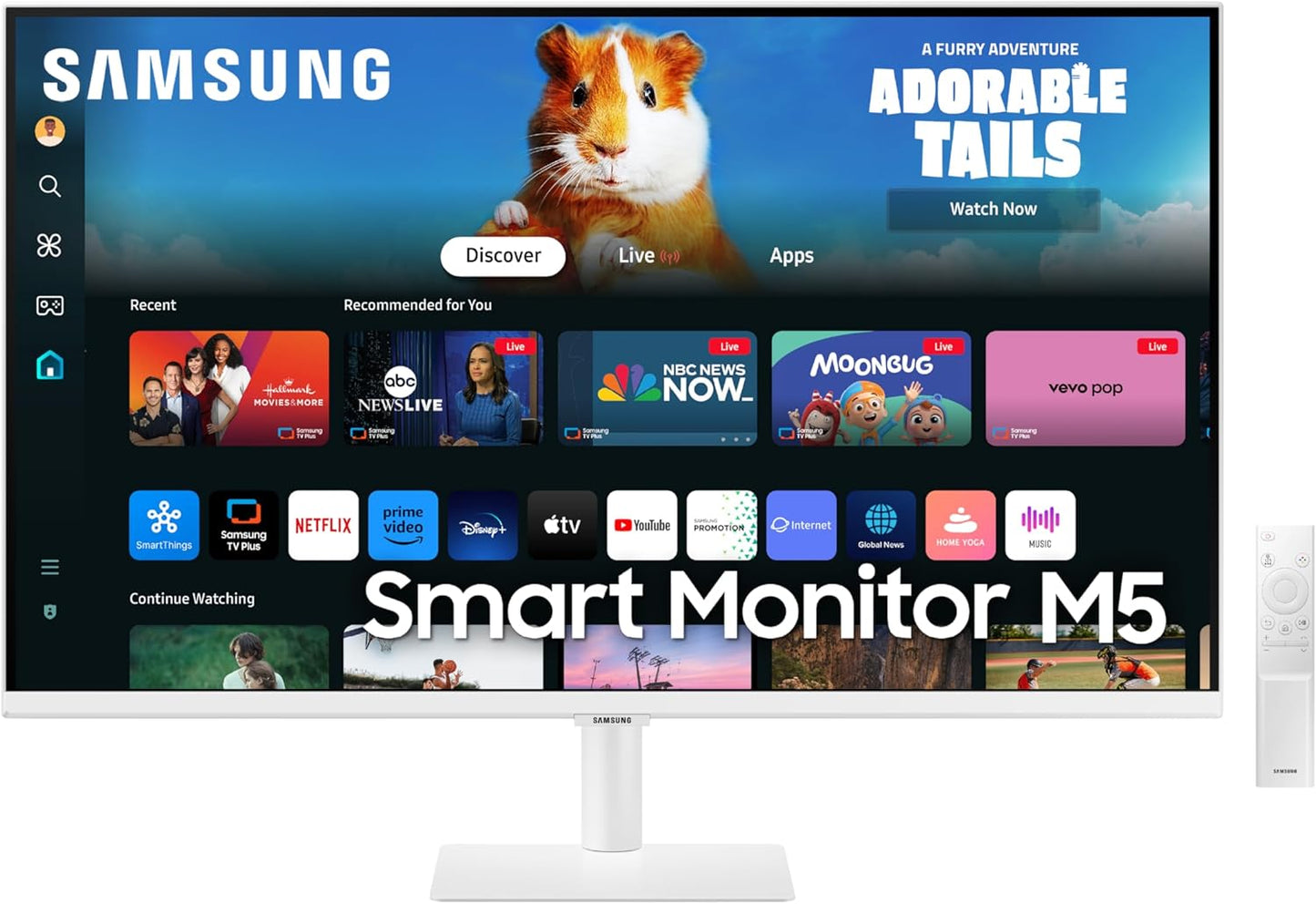 Samsung 27-in M5 M50D Smart LED Computer Monitor - LS27DM501ENXZA - White