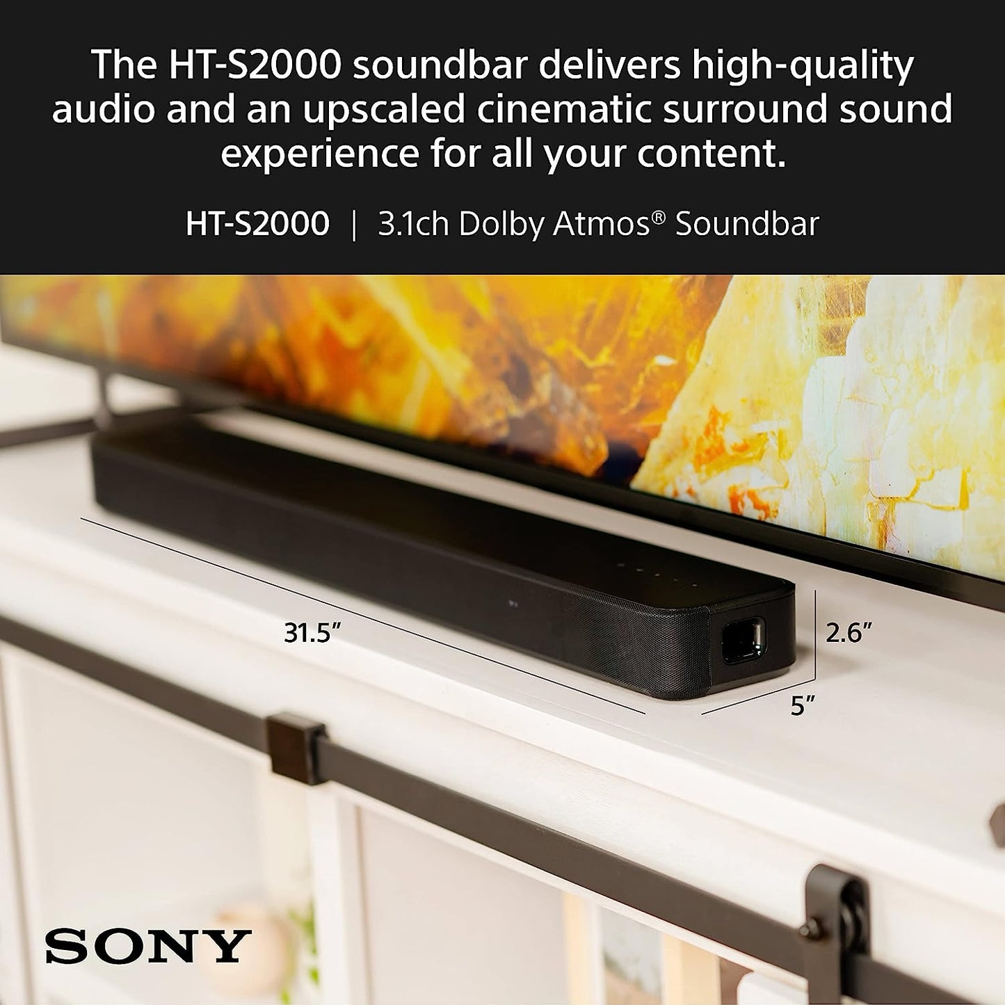 Sony HT-S2000 3.1-channel Sound Bar - Wi-Fi, Bluetooth 250 Watt