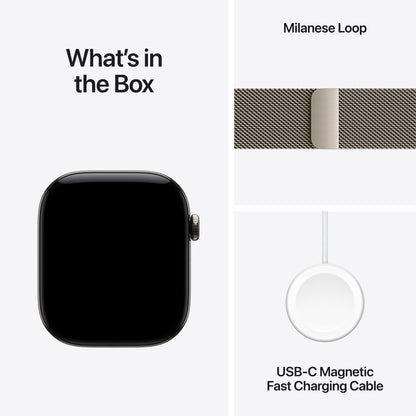 Apple Watch Series 12 GPS + Cellular 46mm Natural Titanium Case with Natural Milanese Loop - S/M - MJGP4LS/A (2026)