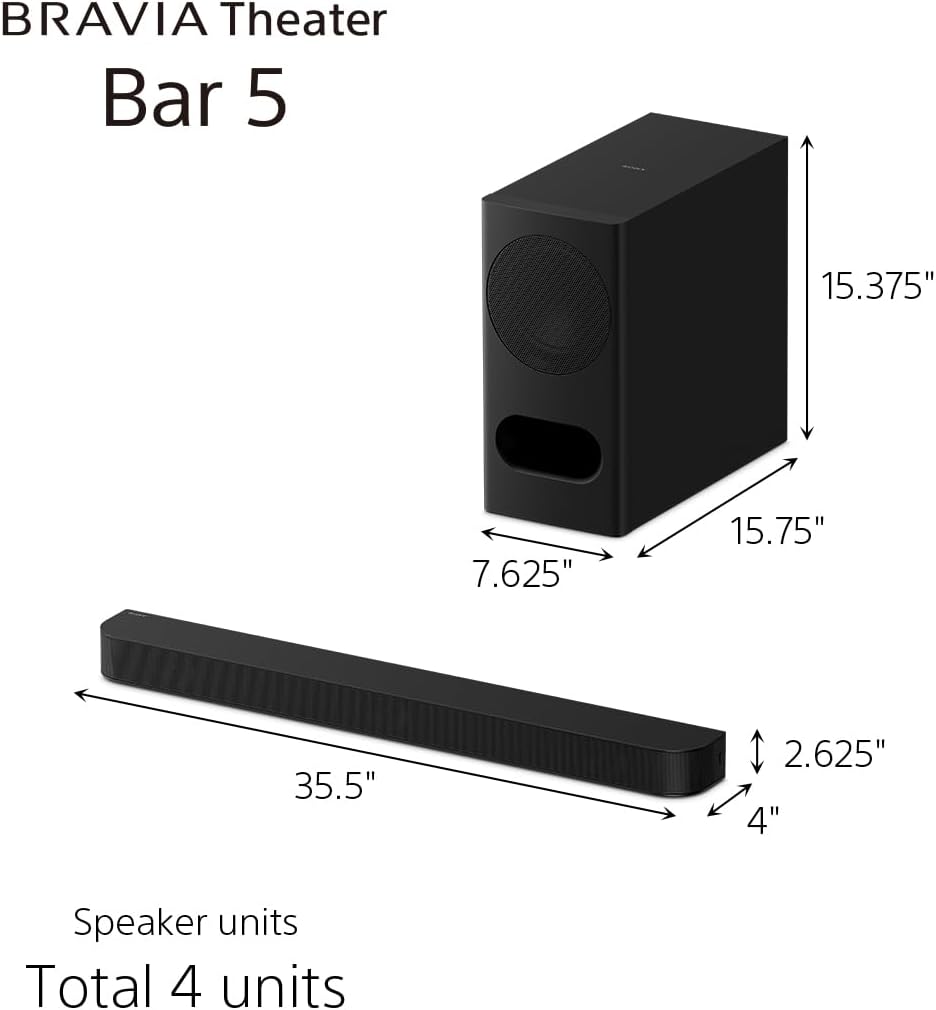 Sony HTB500 BRAVIA Theater Bar 5, 3.1ch, with Wireless Subwoofer, Dolby Atmos