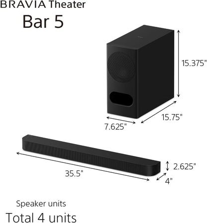 Sony HTB500 BRAVIA Theater Bar 5, 3.1ch, with Wireless Subwoofer, Dolby Atmos