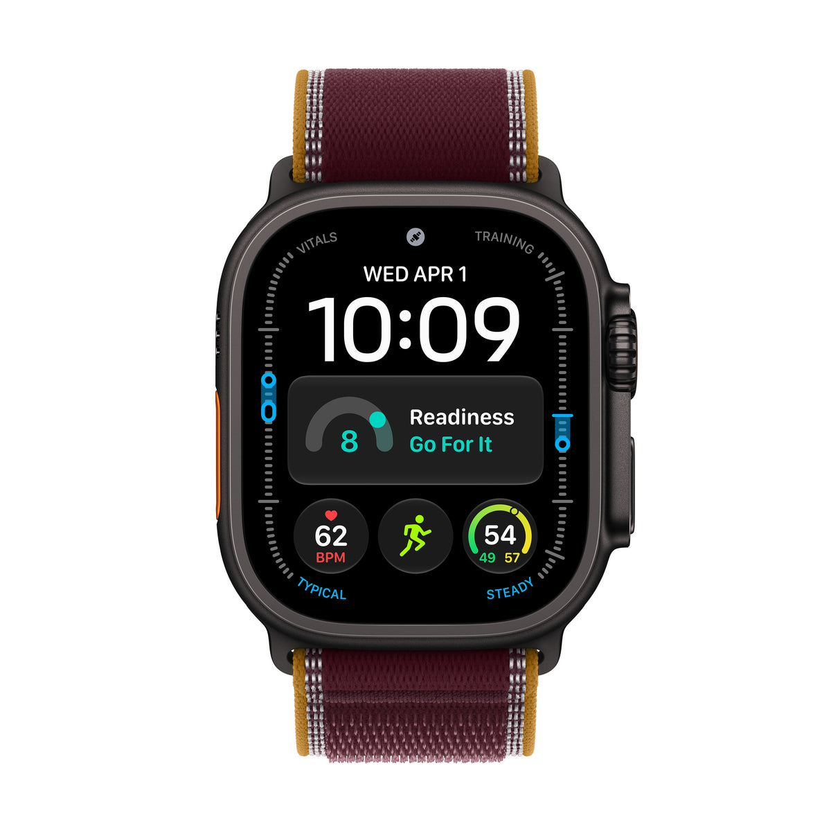 Apple Watch Ultra 4 GPS + Cellular 49mm Black Titanium Case with Burgundy Trail Loop - M/L - MJC44LS/A (2026)
