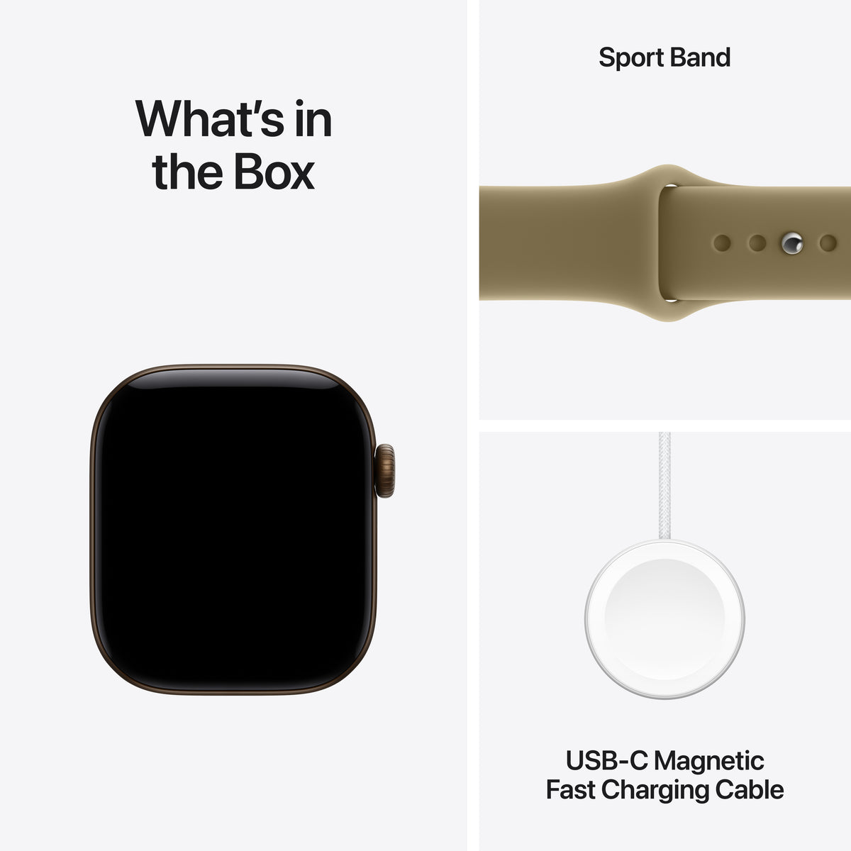 Apple Watch Series 12 GPS 42mm Dark Bronze Aluminum Case with Olive Sport Band - M/L - MJEG4LS/A (2026)
