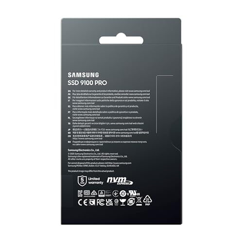 Samsung 8TB 9100 Pro Internal SSD Drive, PCIe 5.0 x4, NVMe 2.0 - MZ-VAP8T0B/AM