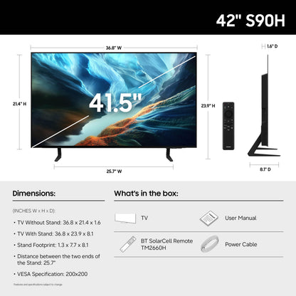 Samsung S90H 42-in OLED TV - QN42S90HAEXZA (2026)