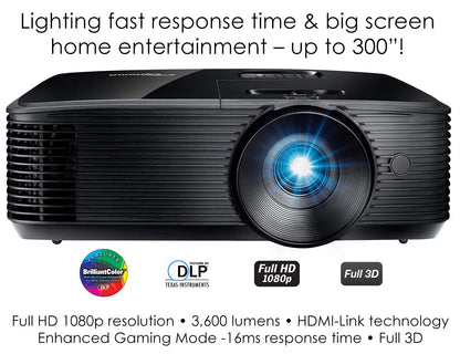 Optoma HD146X High Performance Projector for Movies & Gaming, 3600 Lumens, 16ms Response