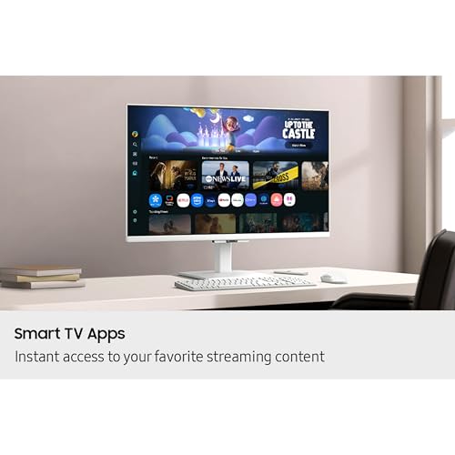 Samsung 32-Inch M5 (M50F) FHD Smart Monitor with Streaming TV, Speakers, White, LS32FM503ENXZA