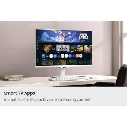 Samsung 32-Inch M5 (M50F) FHD Smart Monitor with Streaming TV, Speakers, White, LS32FM503ENXZA