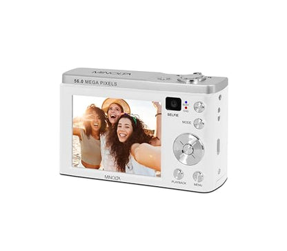 Minolta MNB5Z 48 MP / 5K Ultra HD Dual Lens Digital Camera w/5x Optical Zoom (White)