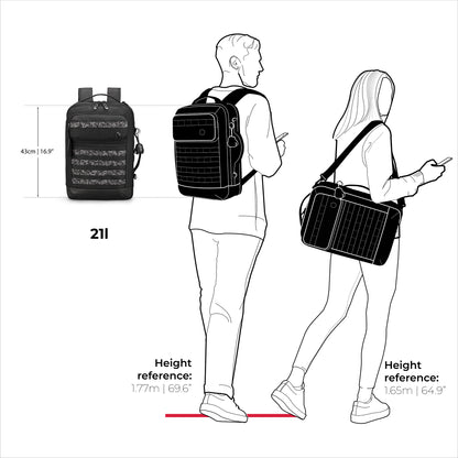 Swissdigital BERG Black Hybrid Briefcase