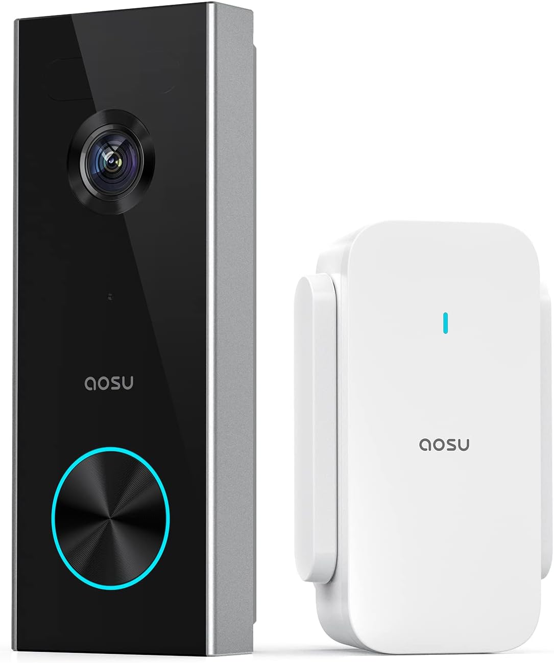 (Open Box) AOSU Doorbell Camera Wireless, Battery-Powered Video Doorbell with Chime, 2K Resolution, No Monthly Fees, 166° Ultra Wide Angle, 180-Day Battery Life, AI Detection, Work with Alexa & Google Assistant