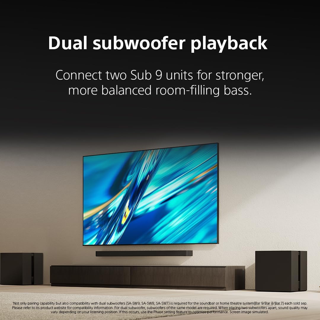 Sony SASW9 BRAVIA Theater Sub 8 Wireless Subwoofer for Quad/Bar 9/Bar 8/Bar 7/HT-A7000/HT-A5000/HT-A3000