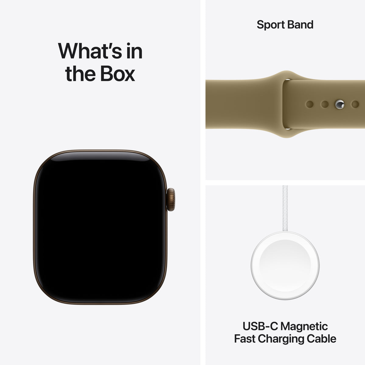 Apple Watch Series 12 GPS + Cellular 46mm Dark Bronze Aluminum Case with Olive Sport Band - M/L - MJGE4LS/A (2026)