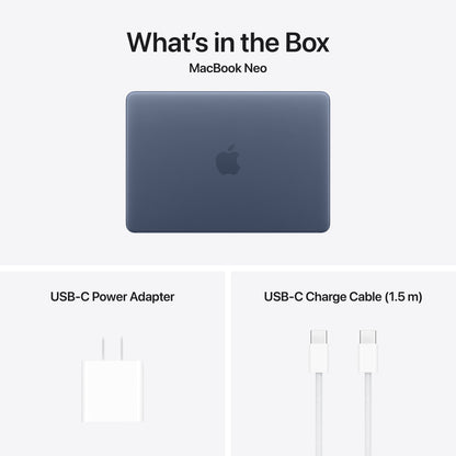 Apple 13-inch MacBook Neo: A18 Pro chip with 6‑core CPU and 5‑core GPU, 256GB SSD - Indigo - MHFF4LL/A (2026)