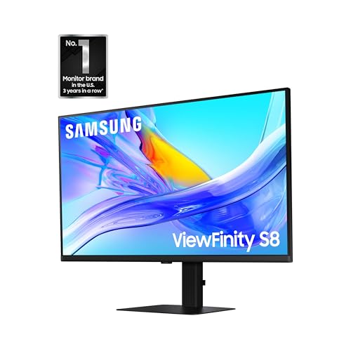Samsung 32-in ViewFinity S8 (S80UD) 4K UHD IPS HDR10 Computer Monitor, KVM Switch, Eye Care, LS32D800UBNXGO (2025)