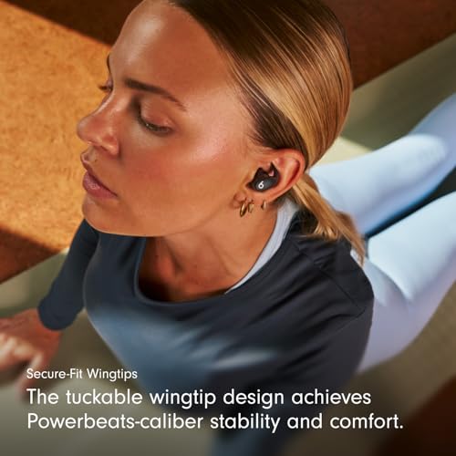 (Open Box) Beats Powerbeats Fit - Wireless Noise-Cancelling Workout Earbuds with Ultimate Secure Fit - Jet Black