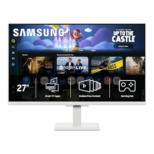 Samsung 27-Inch M5 (M50F) FHD Smart Monitor with Streaming TV, Speakers, White, LS27FM503ENXZA