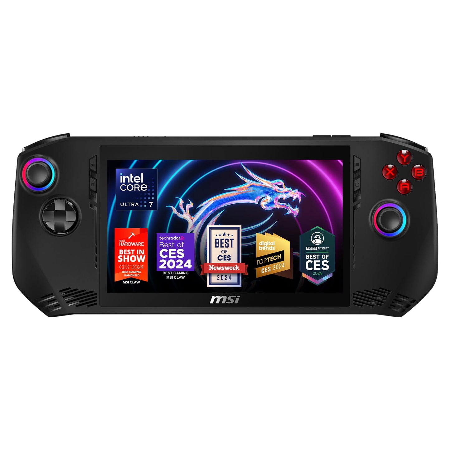 MSI Claw 7-in PC Gaming Handheld Console: Intel Ultra 7-135H 16GB, 512GB SSD, MicroSD Card Reader - Black A1M-052US