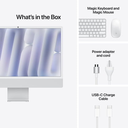 Apple 24-inch iMac with Retina 4.5K display: M6 chip with 10-core CPU and 10-core GPU, 16GB, 256GB SSD - Silver - MH064LL/A