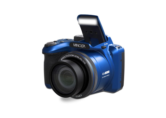 Minolta MN40Z 20 MP / 1080P FHD Bridge Digital Camera w/40x Optical Zoom (Blue)