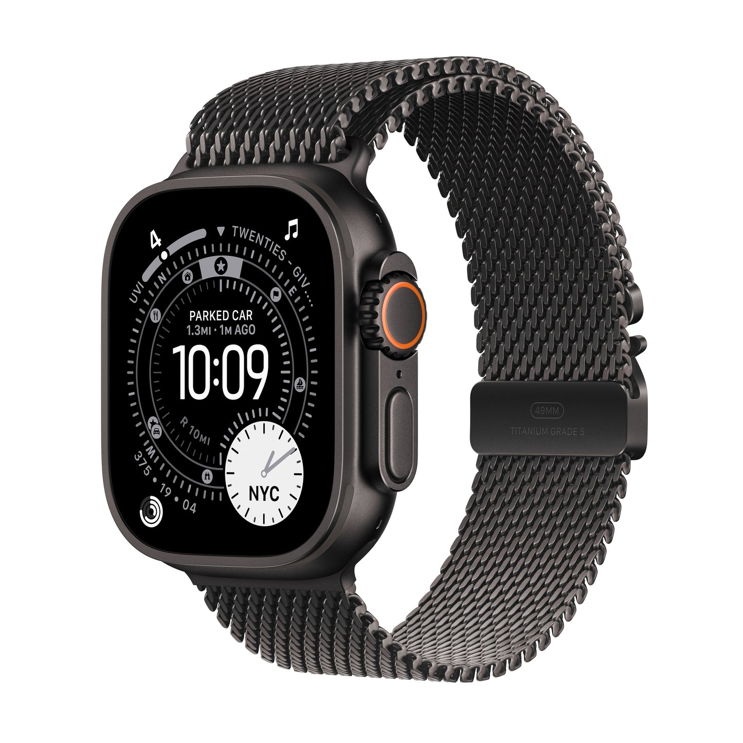 Apple Watch Ultra 3 GPS + Cellular 49mm Black Titanium Case with Black Titanium Milanese Loop - Medium - MF1Q4LW/A - (Fall 2025)
