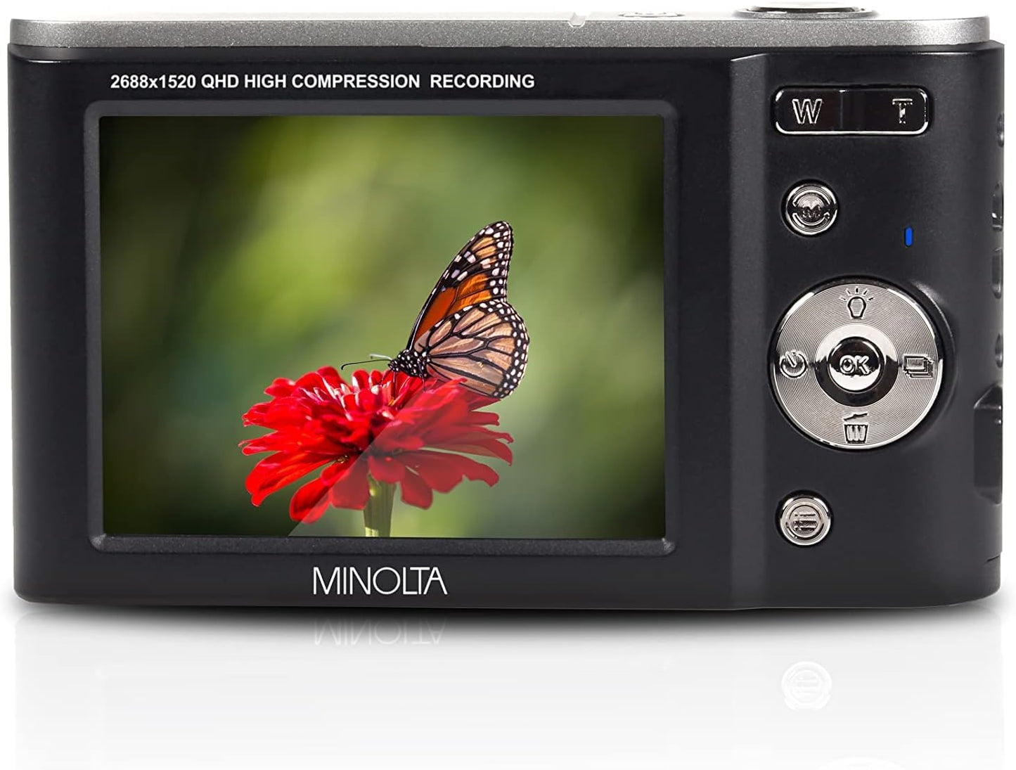 Minolta MND20 44 MP / 2.7K Quad HD Digital Camera (Black)