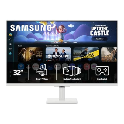 Samsung 32-Inch M5 (M50F) FHD Smart Monitor with Streaming TV, Speakers, White, LS32FM503ENXZA
